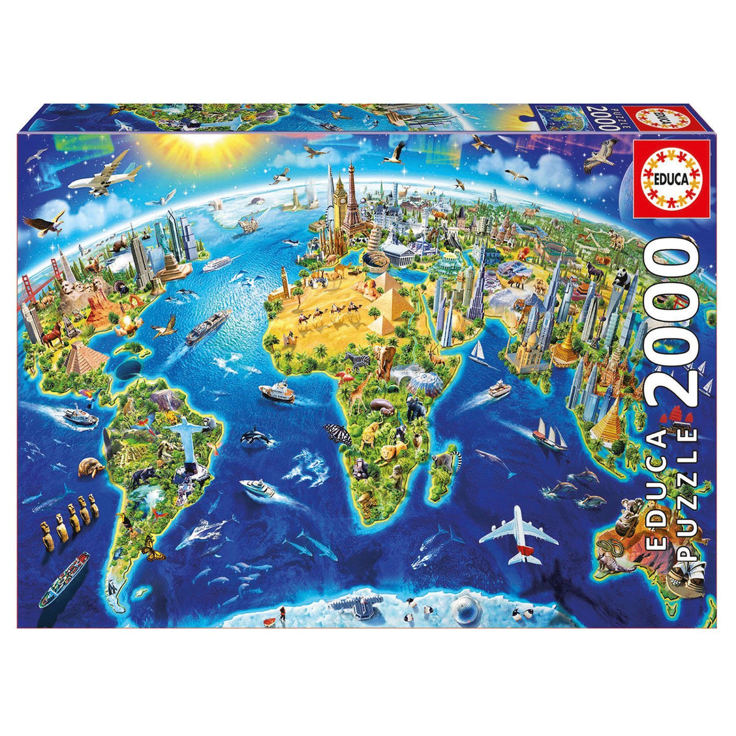 Puzzle 2000 pièces : symboles du monde