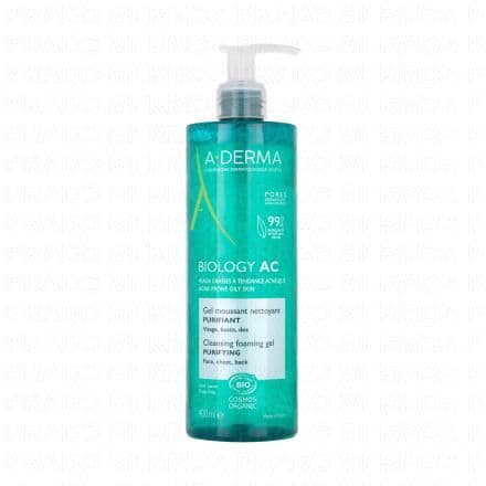 A-DERMA Biology AC - Gel moussant nettoyant bio 400ml