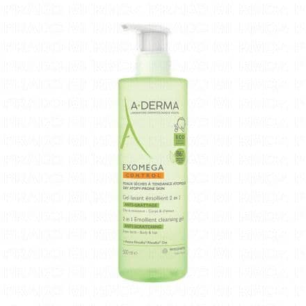 A-DERMA Exomega Control - Gel lavant émollient flacon pompe 500ml