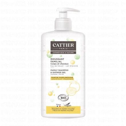 CATTIER Moussant familial corps et cheveux bio 1 L