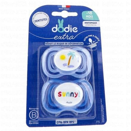 DODIE Extra - Sucette Anatomique duo +18mois smile bleu